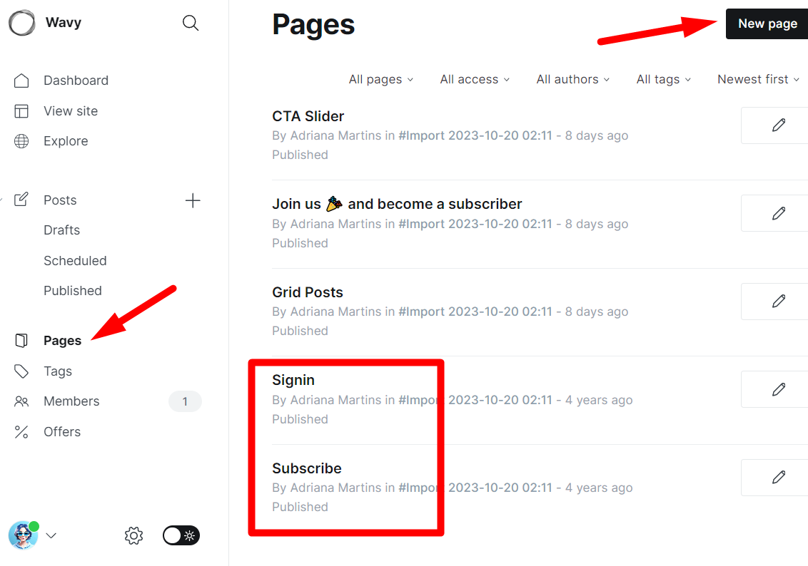 Create Sign-in and Subscribe Pages