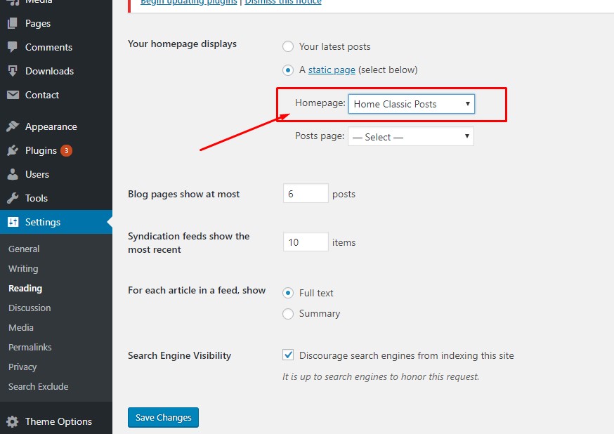 Assign the new layout as your Home Page
