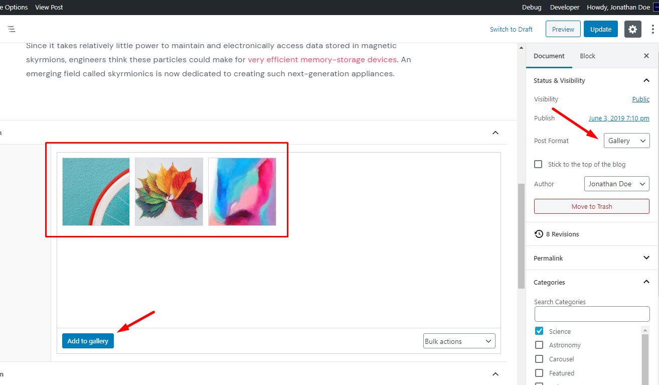 Gallery Format Example