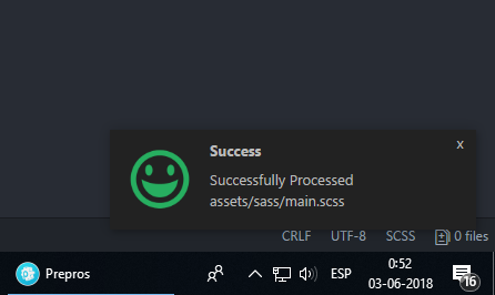Green Success message