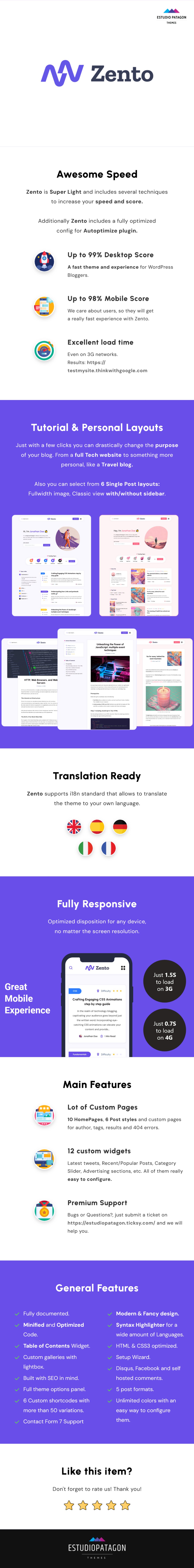 Zento - Modern & Lightweight Blog for WordPress - 9