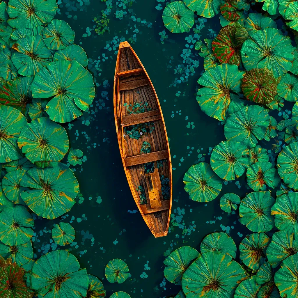 Green lakes, ink painting