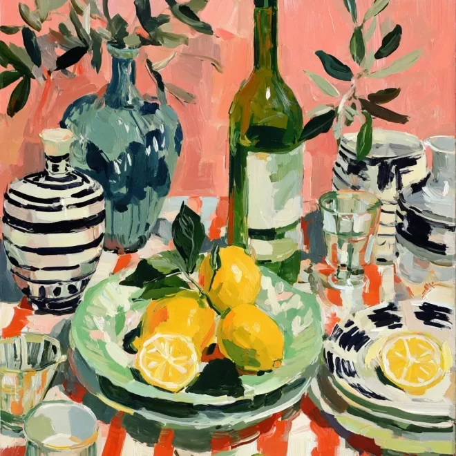 Vibrant still life of lemons