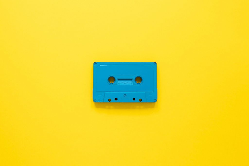 radio concept with cassette yellow background 23 2148681171